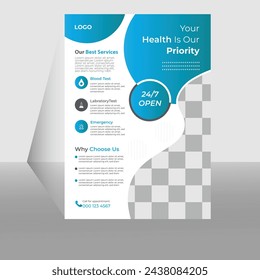 business flyer template design, space for photo background