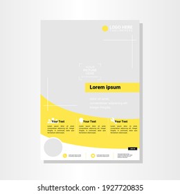 Business flyer template design vector. with yellow theme and modern style, good for your business, creative and promoting, easy to use.