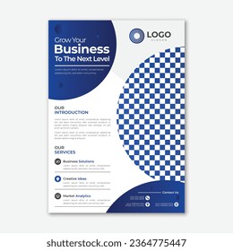 Business Flyer Template. Elegant, Minimal and Simple Concept. Corporate Flyer Design Template With Blue Color
