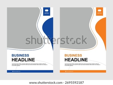 Business flyer template features a modern design with space for a headline company name and image making it suitable for marketing promotions and corporate communications the blue and orange color sc