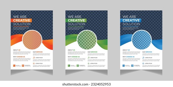 Business flyer template with flat design for marketing, proposals, advertising, publications, and covers. 