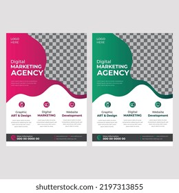 Plantilla de folleto comercial con color degradado