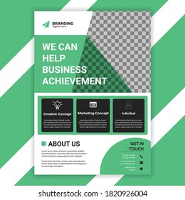 Business Flyer Template In green shape