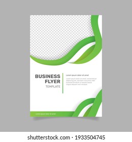 Business flyer template in green and white shades. -  Vector.