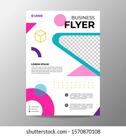 Business Flyer template layout design, Cool geometric minimal memphis backgrounds vector