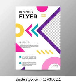 Business Flyer template layout design, Cool geometric minimal memphis backgrounds vector