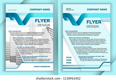 Business Flyer Template in Layout. Printable Clean Corporate Design .