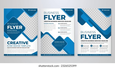 business flyer template with minimalist layout and modern style use for promotion kit and product publication