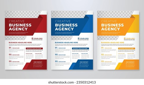 business flyer template with minimalist layout and modern style use for promotion kit and product publication