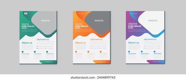 business flyer template with minimalist layout and modern style use for promotion kit and product publication