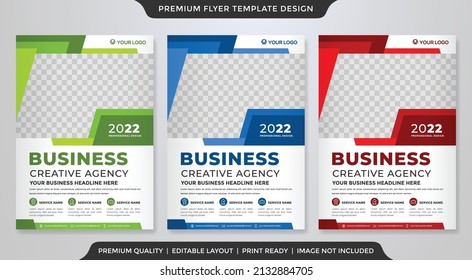 business flyer template with modern layout and abstract background style use for company poster