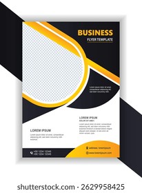 Business flyer template with modern vector design for corporate marketing and print layout