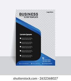 Modelo de panfleto de negócios com design vetorial moderno para marketing corporativo e layout de impressão