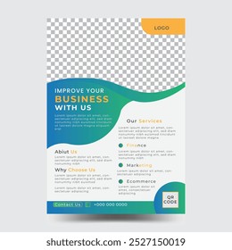 Plantilla Business Flyer, perfecta para cualquier uso personal o corporativo. Es ideal para cualquier proyecto de empresa. Puede editar fácilmente este folleto, es 100% personalizable, todos los objetos son redimensionables, sin igual