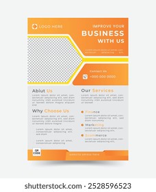 Plantilla Business Flyer, perfecta para cualquier uso personal o corporativo. Es ideal para cualquier proyecto de empresa. Puede editar fácilmente este folleto, es 100% personalizable, todos los objetos son redimensionables.