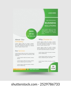 Plantilla Business Flyer, perfecta para cualquier uso personal o corporativo. Es ideal para cualquier proyecto de empresa. Puede editar fácilmente este folleto, es 100% personalizable, todos los objetos son redimensionables.