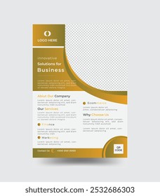 Plantilla Business Flyer, perfecta para cualquier uso personal o corporativo. Es ideal para cualquier proyecto de empresa. Puede editar fácilmente este folleto, es 100% personalizable, todos los objetos son redimensionables.