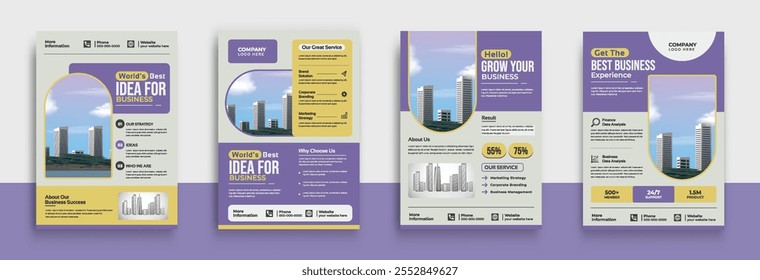 Modelo de folheto de folheto de folheto de folheto de cartaz para empresas. Espaço de layout de design gráfico para plano de fundo de foto, modelo em tamanho a4