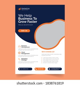 Business Flyer Template with rounded  shape designs, Promote Your Business For marketing, business proposal, promotion, advertise, publication.