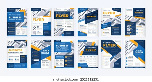 business flyer template set with modern concept and minimalist layout use for business profile and product catalog