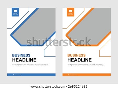 Business flyer template showcases two color variations blue and orange with a modern corporate design suitable for marketing promotions advertising and company presentations the template features a h