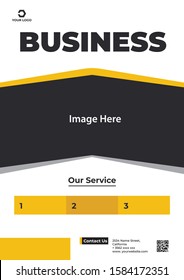 Business flyer template with simple shape and beautiful color.  You can use it for office, annual report, proposal cover. Easily edit and change the image.