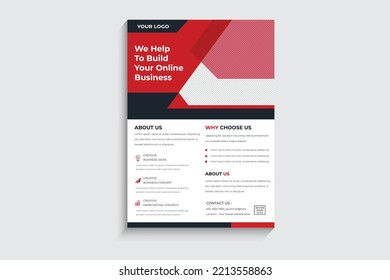 Business flyer Template vector design for Brochure ,Poster, Corporate Presentation, Portfolio, Flyer, layout modern with color size A4, Front and back, Easy to use and edit