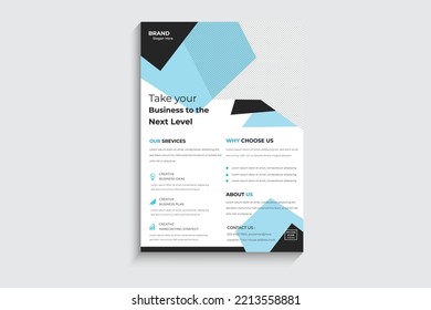 Business flyer Template vector design for Brochure ,Poster, Corporate Presentation, Portfolio, Flyer, layout modern with color size A4, Front and back, Easy to use and edit