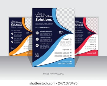 Business flyer template vector design, Flyer Template Geometric shape used for business flyer template with minimalist layout design