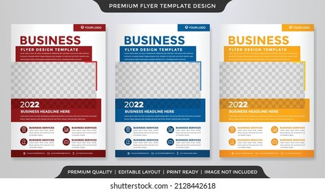 business flyer template wave design with abstract style and minimalist style use for ads layout and leaflet