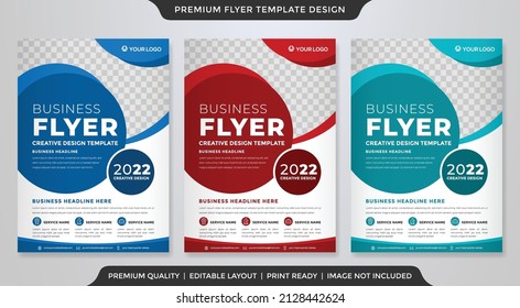 diseño de onda de plantilla de volante de negocios con estilo abstracto y uso de estilo minimalista para diseño de anuncios y folleto