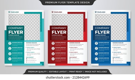 business flyer template wave design with abstract style and minimalist style use for ads layout and leaflet