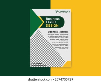 A business flyer template with  yellow and green colure