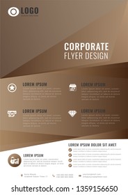 Business flyer templates the brown. Vector illustration.