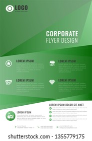 Business flyer templates the green. Vector illustration.