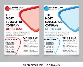 Business flyer templates Premium Blue and Red Gradient