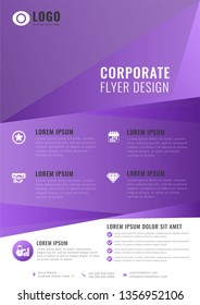 Business flyer templates the purple. Vector illustration.