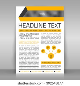 Business flyer vector template with 5 icons. 