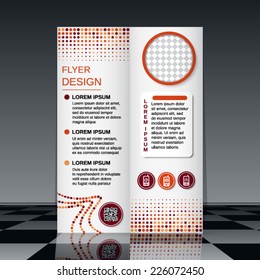 Business flyer vector template. Abstract bi-fold brochure design.