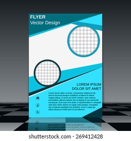 Business flyer vector template. Brochure cover, poster, booklet abstract geometric design.