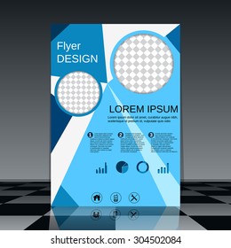 Business flyer vector template. Brochure or magazine cover, business report, placard, booklet, poster, banner design. A4 size