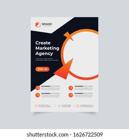Business Flyer Vector Template Corporate flyer template colorful gradient geometric circle shape
