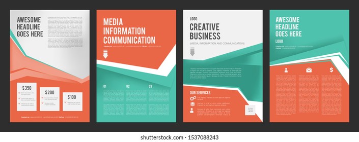 Business flyers. Colored pages of ads product brochure with place for text vector design collection. Presentation banners template