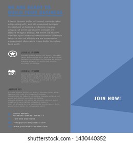 Business flyers design blue. Vector illustration.