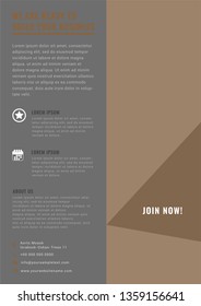 Business flyers design the brown. Vector illustration.