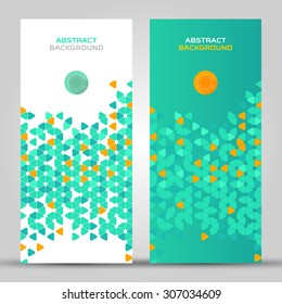 Business flyers. Set with Triangle flyers effect. A set of colored business flyers.