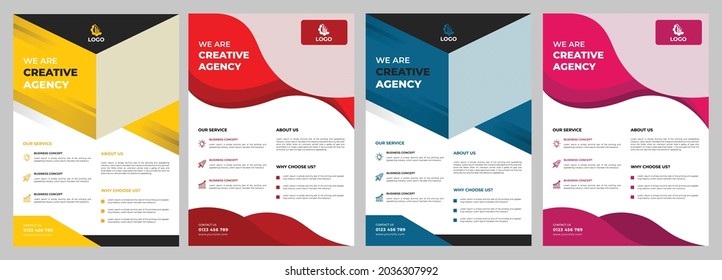 Diseño vectorial de plantillas de folletos empresariales