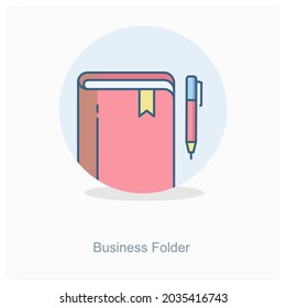 Business Folder or Book Icon Concept