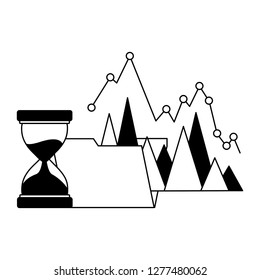 business folder chart hourglass time