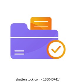 Business folder with checklist vector icon. Flat design icon ready to use for website, mobile app, presentation and any other projects.